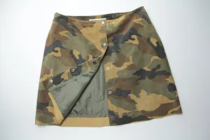 Vintage Camouflage A-line Button Front Mini Skirt, US 4, EU 34