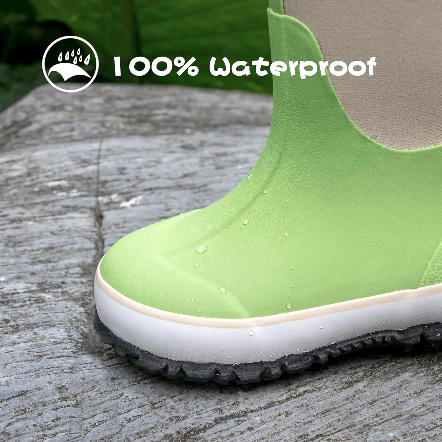 Water boots for kids, Waterproof Rubber Kids Rainboot, Insulated Rubber Neoprene Rain Boots for Toddlers Boys Girls Children