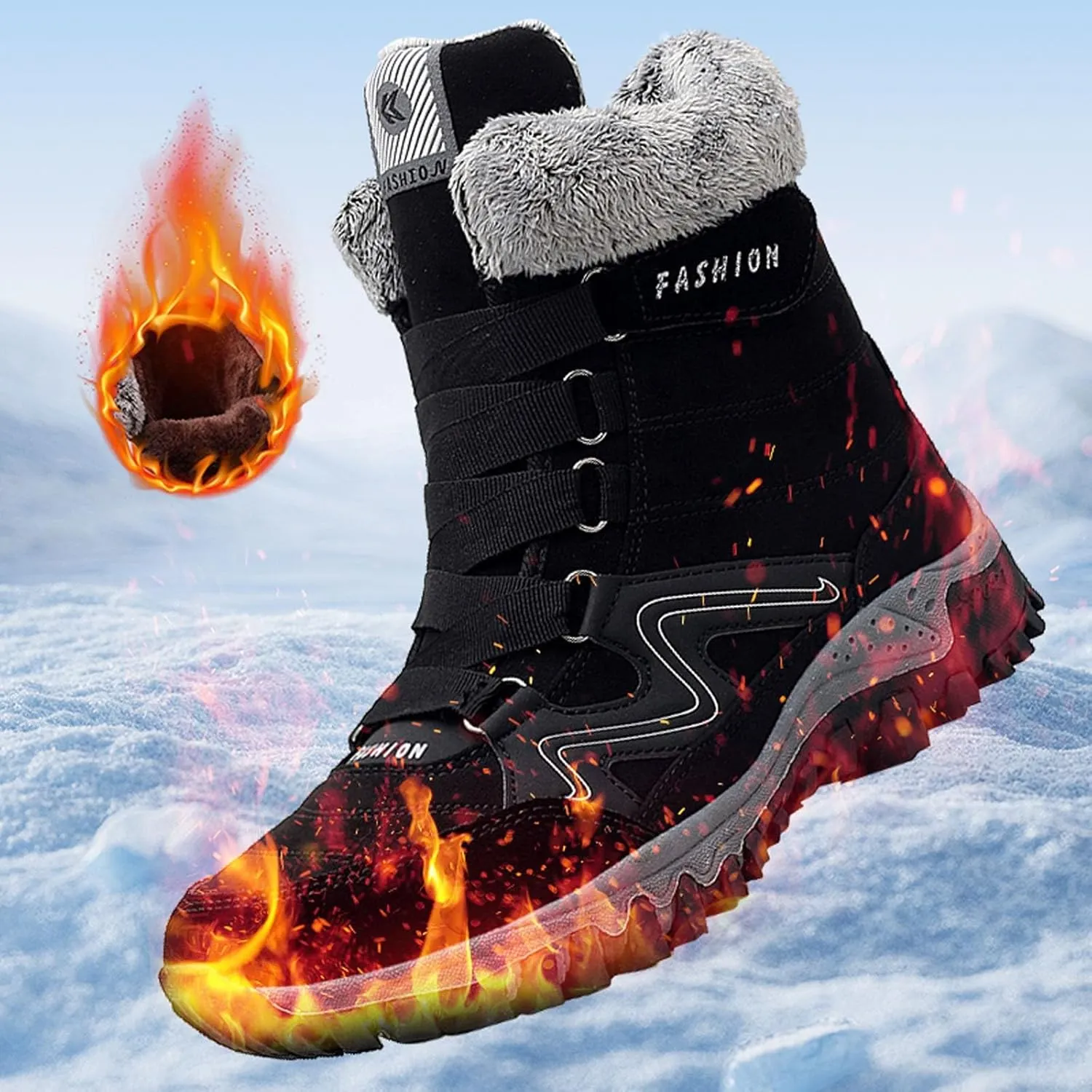 Wide Width Snow Boots for Women Zipper Boots For Women Snow Boots aterproof Women Snow Boots