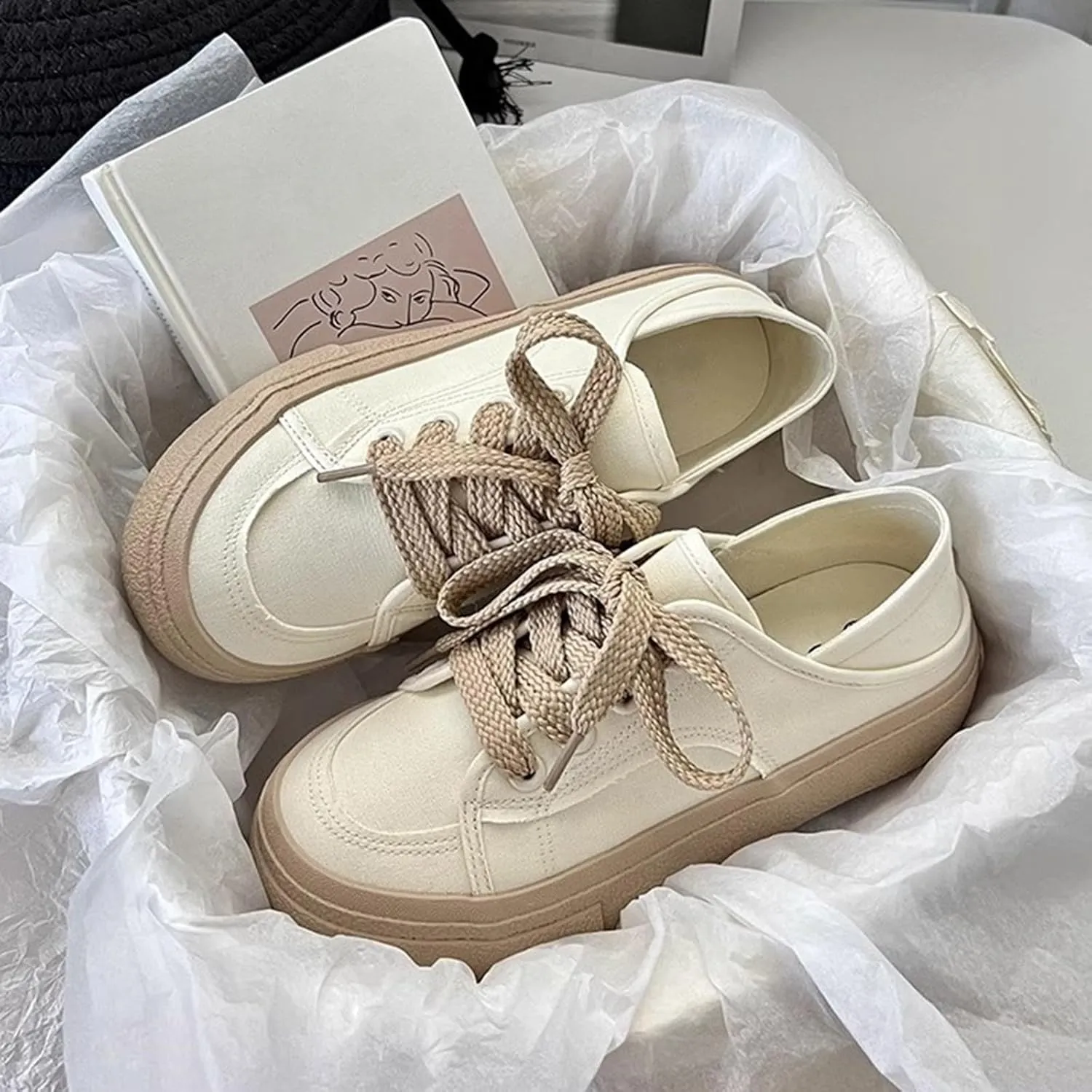 Women Gym Shoes Fashion Thick Sole Casual Sneakers Non Slip Comfortable Walking Athletic Shoes Slip On Tennis Shoes