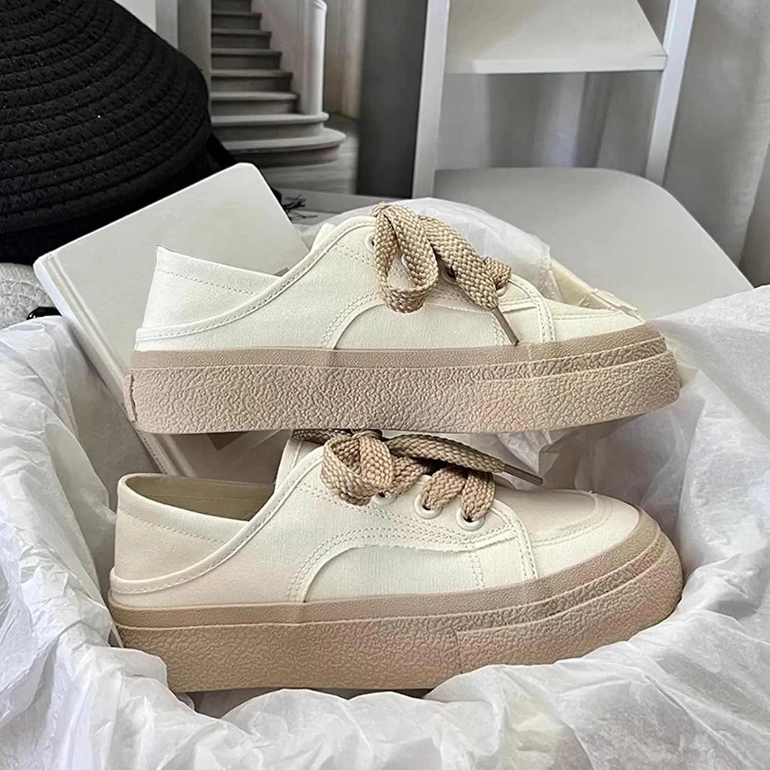 Women Gym Shoes Fashion Thick Sole Casual Sneakers Non Slip Comfortable Walking Athletic Shoes Slip On Tennis Shoes