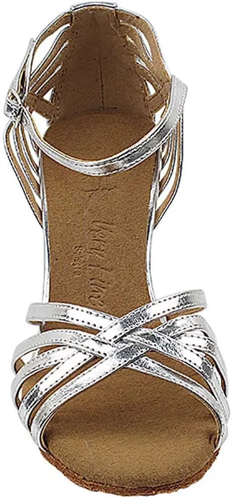 Women's Ballroom Dance Shoes Tango Wedding Party Latin Salsa Dance Shoes Silver Sera7032B Comfortable - Very Fine 3" Heel
