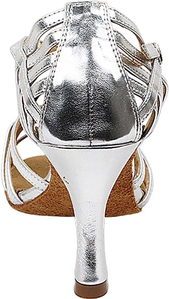 Women's Ballroom Dance Shoes Tango Wedding Party Latin Salsa Dance Shoes Silver Sera7032B Comfortable - Very Fine 3" Heel