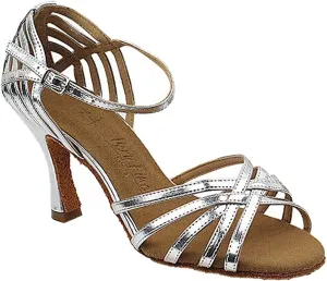 Women's Ballroom Dance Shoes Tango Wedding Party Latin Salsa Dance Shoes Silver Sera7032B Comfortable - Very Fine 3" Heel