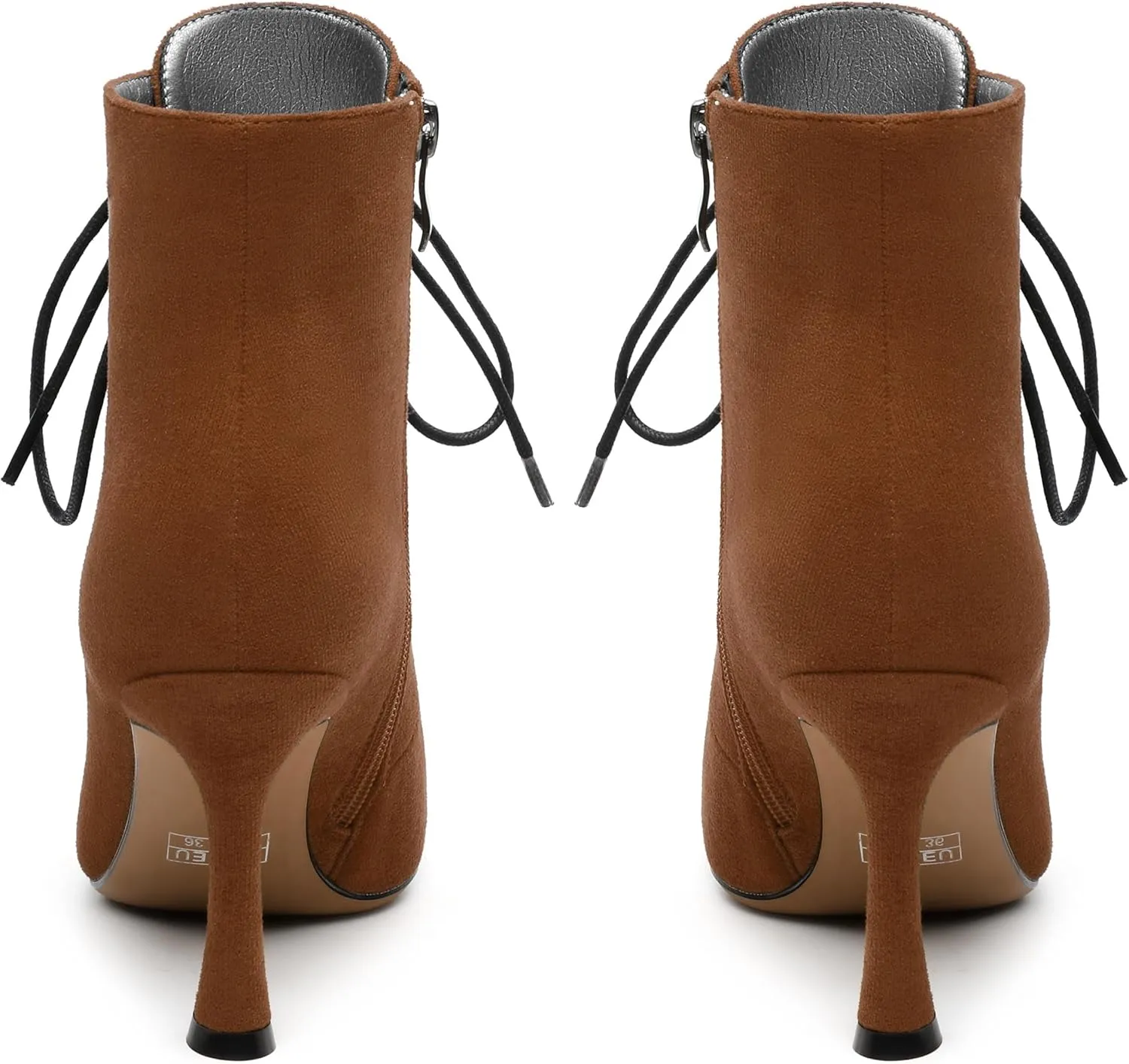 Womens Boots, Lace Up Pointed Toe Ankle High Boots, High Heel Side Zippers Ankle Bootie, Fashion Ankle Boot for Party Working Daily