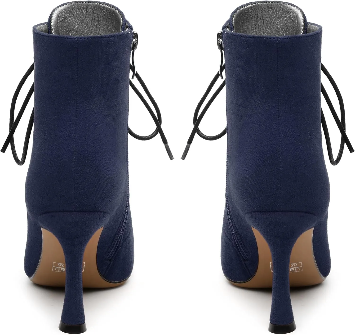Womens Boots, Lace Up Pointed Toe Ankle High Boots, High Heel Side Zippers Ankle Bootie, Fashion Ankle Boot for Party Working Daily