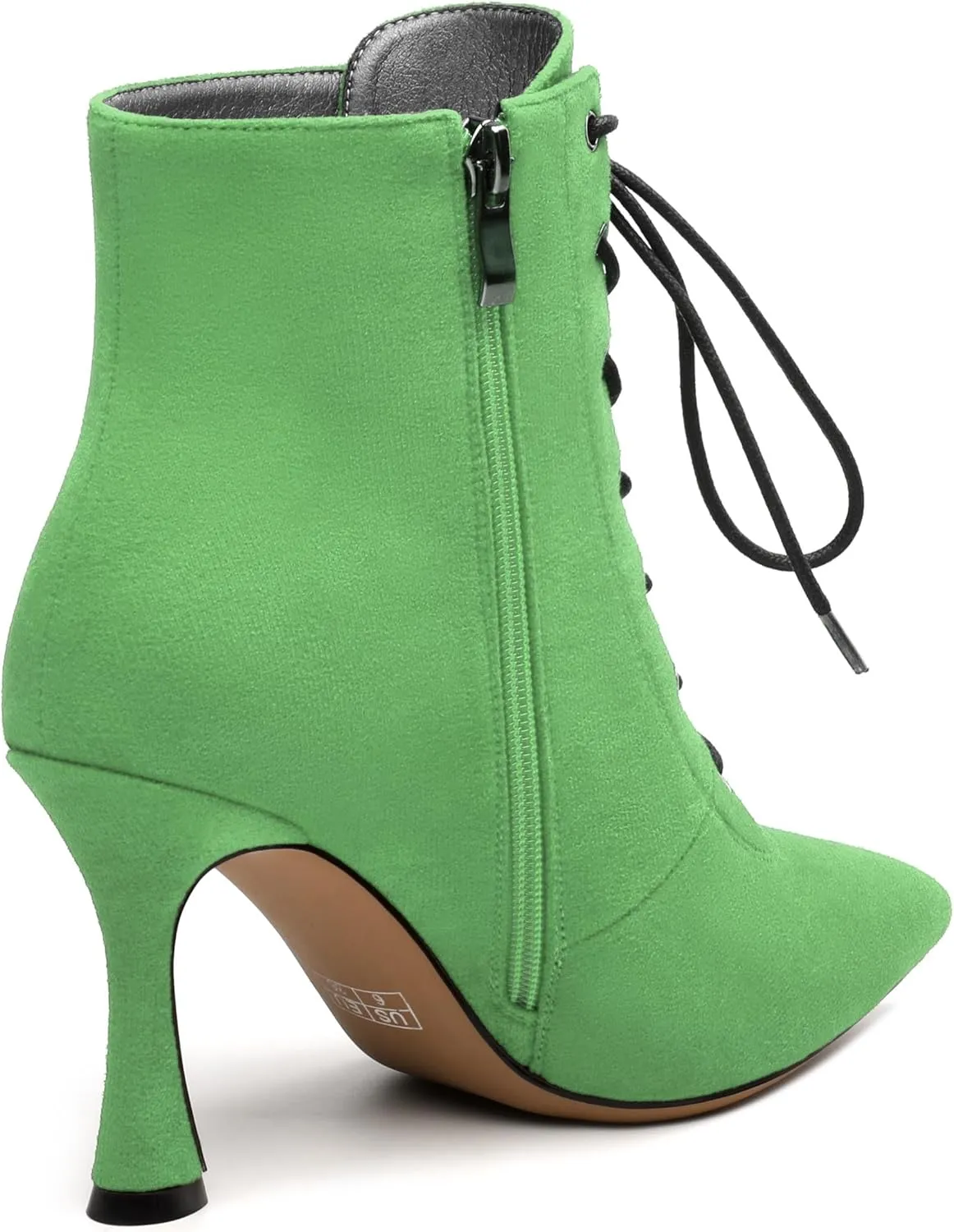 Womens Boots, Lace Up Pointed Toe Ankle High Boots, High Heel Side Zippers Ankle Bootie, Fashion Ankle Boot for Party Working Daily