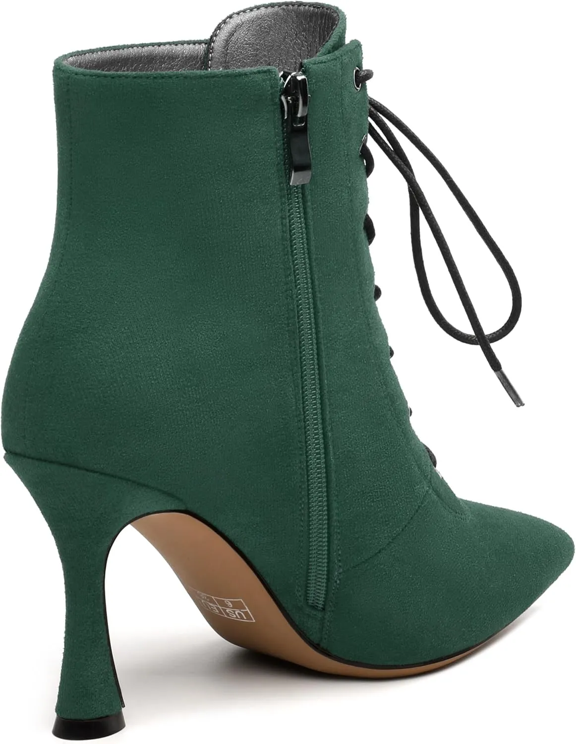 Womens Boots, Lace Up Pointed Toe Ankle High Boots, High Heel Side Zippers Ankle Bootie, Fashion Ankle Boot for Party Working Daily
