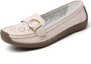 Women's Casual Comfortable Slip On Flat Shoes Breathable Soft Sole Loafers for Walking Driving Everyday Wear with Jeans Skirts