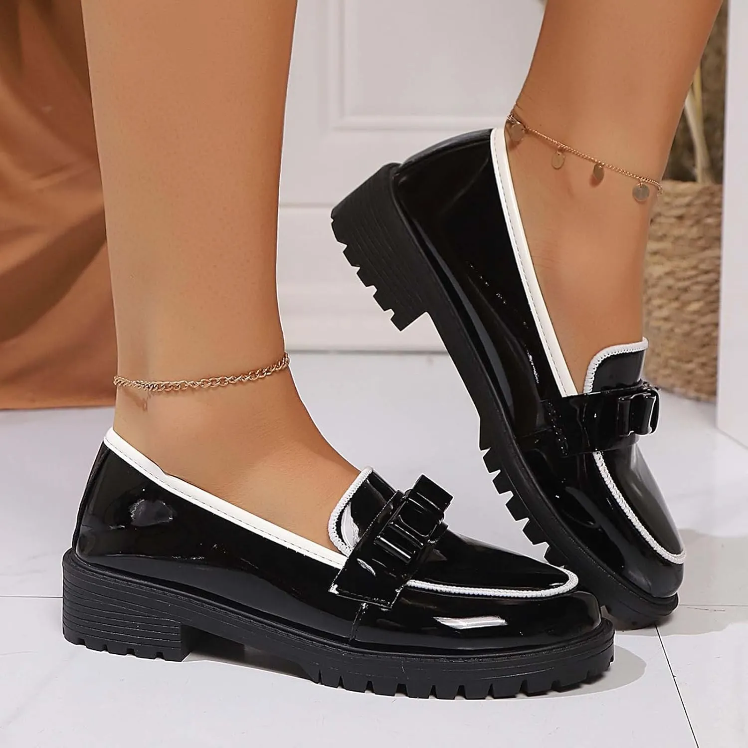 Women's Casual Slip On Loafers Round Toe Low Heel Dress Shoes Comfortable Everyday Wear for Spring Summer