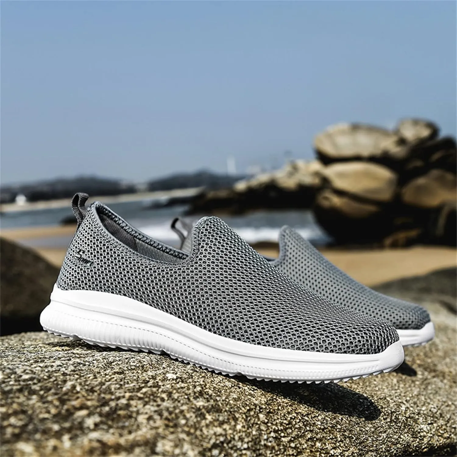 Women's Fashion Sneaker Mesh Slip On Black Non Slip Shoes for Women Comfortable Women Shoes Casual Walking Loafers Women Comfort Women Casual Sneakers