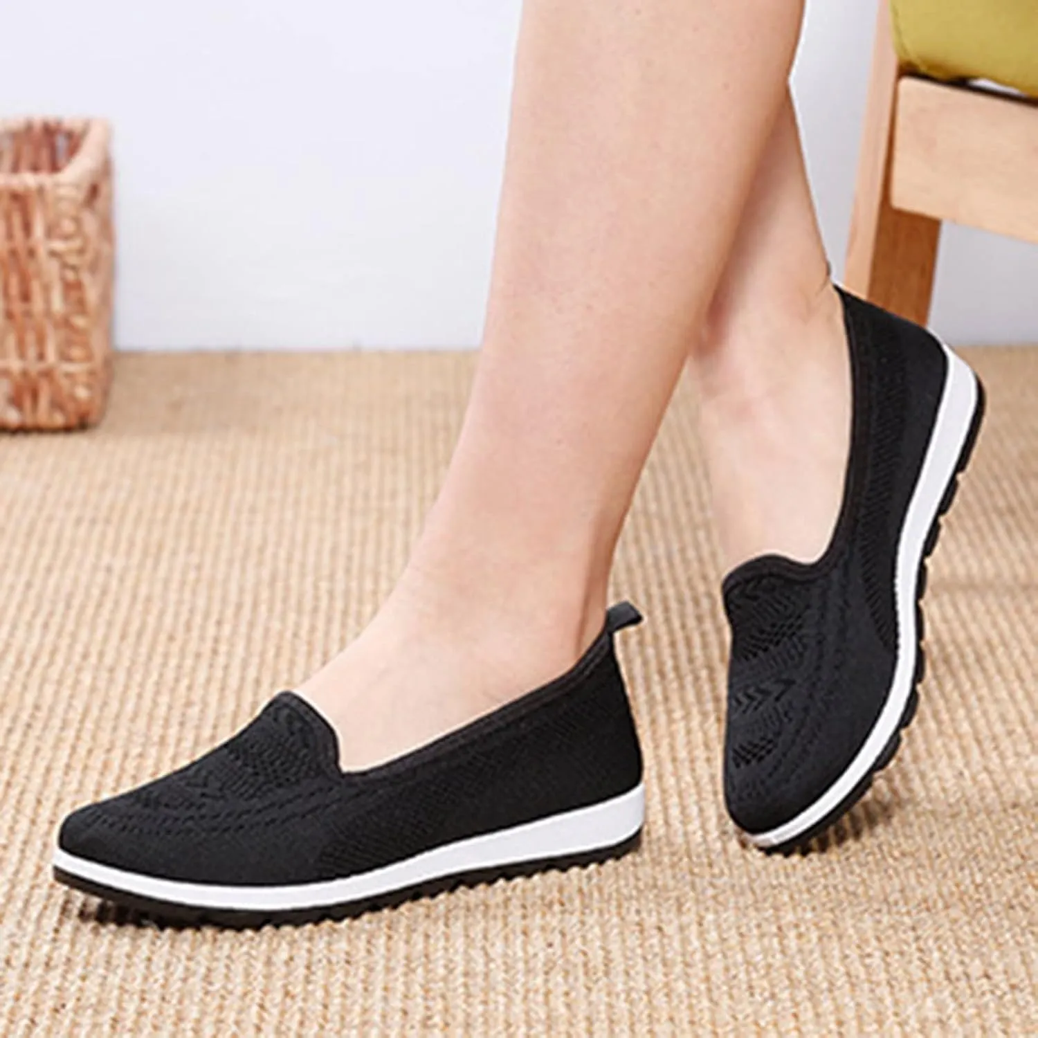 Womens Orthopedic Casual Loafers Slip On Walking Shoes with Arch Support Comfortable Sneakers Plantar Fasciitis Relief Foot Heel Pain Diabetic