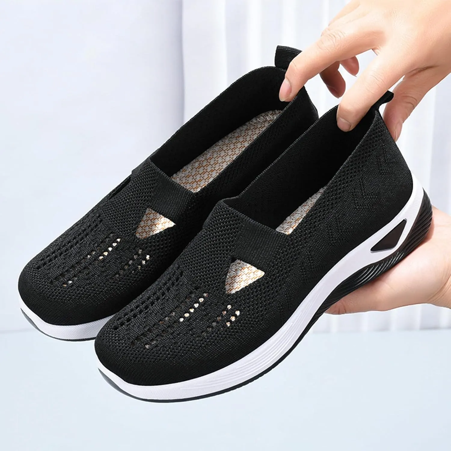Womens Orthopedic Comfortable Loafers Slip On Walking Shoes with Arch Support Casual Sneakers Plantar Fasciitis Relief Foot Heel Pain Diabetic Feet