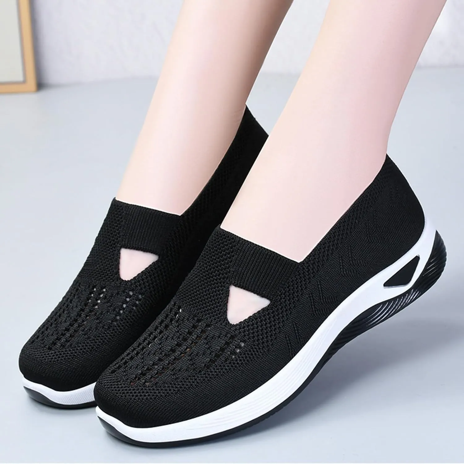 Womens Orthopedic Comfortable Loafers Slip On Walking Shoes with Arch Support Casual Sneakers Plantar Fasciitis Relief Foot Heel Pain Diabetic Feet