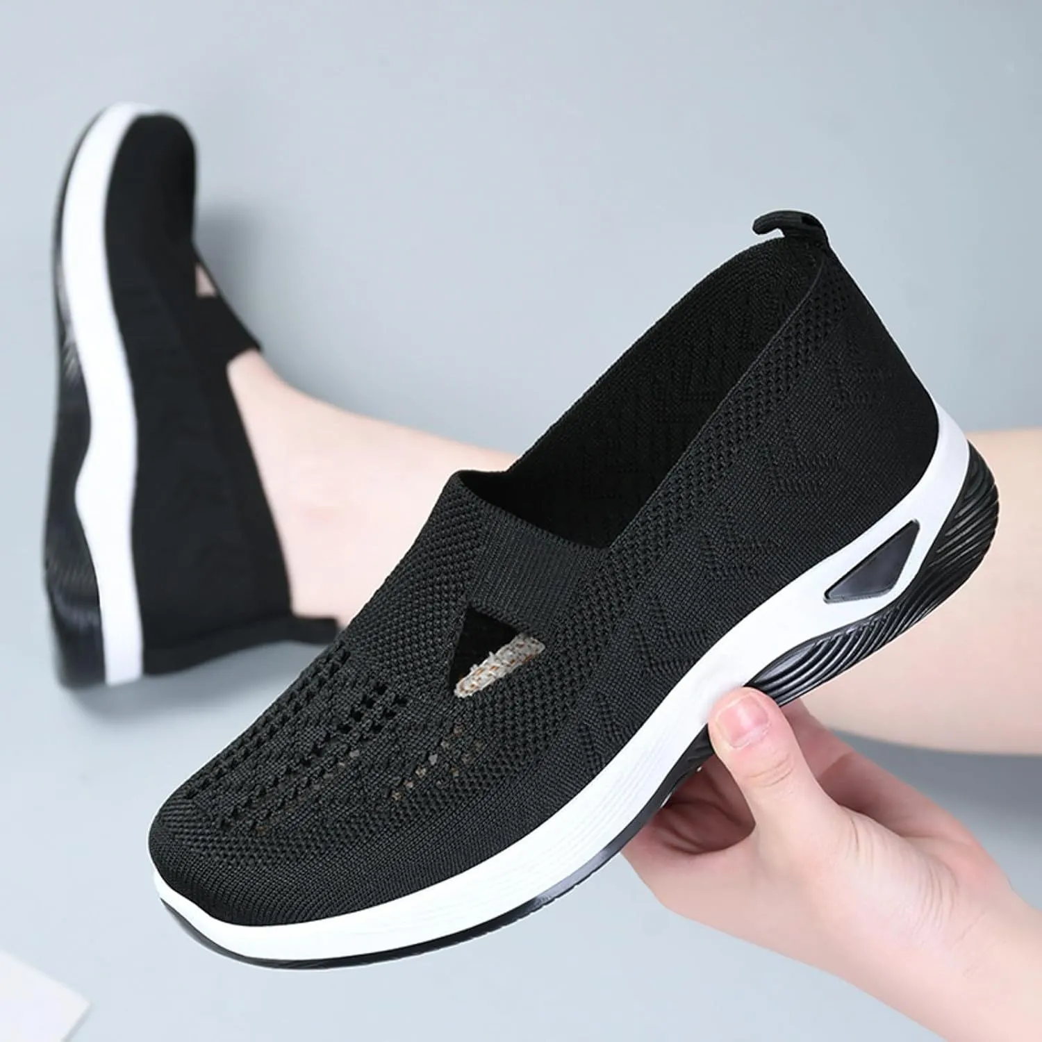 Womens Orthopedic Comfortable Loafers Slip On Walking Shoes with Arch Support Casual Sneakers Plantar Fasciitis Relief Foot Heel Pain Diabetic Feet