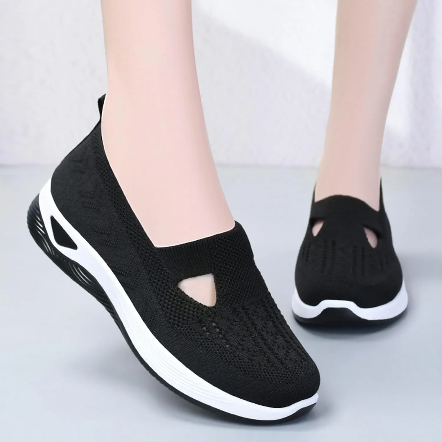 Womens Orthopedic Comfortable Loafers Slip On Walking Shoes with Arch Support Casual Sneakers Plantar Fasciitis Relief Foot Heel Pain Diabetic Feet