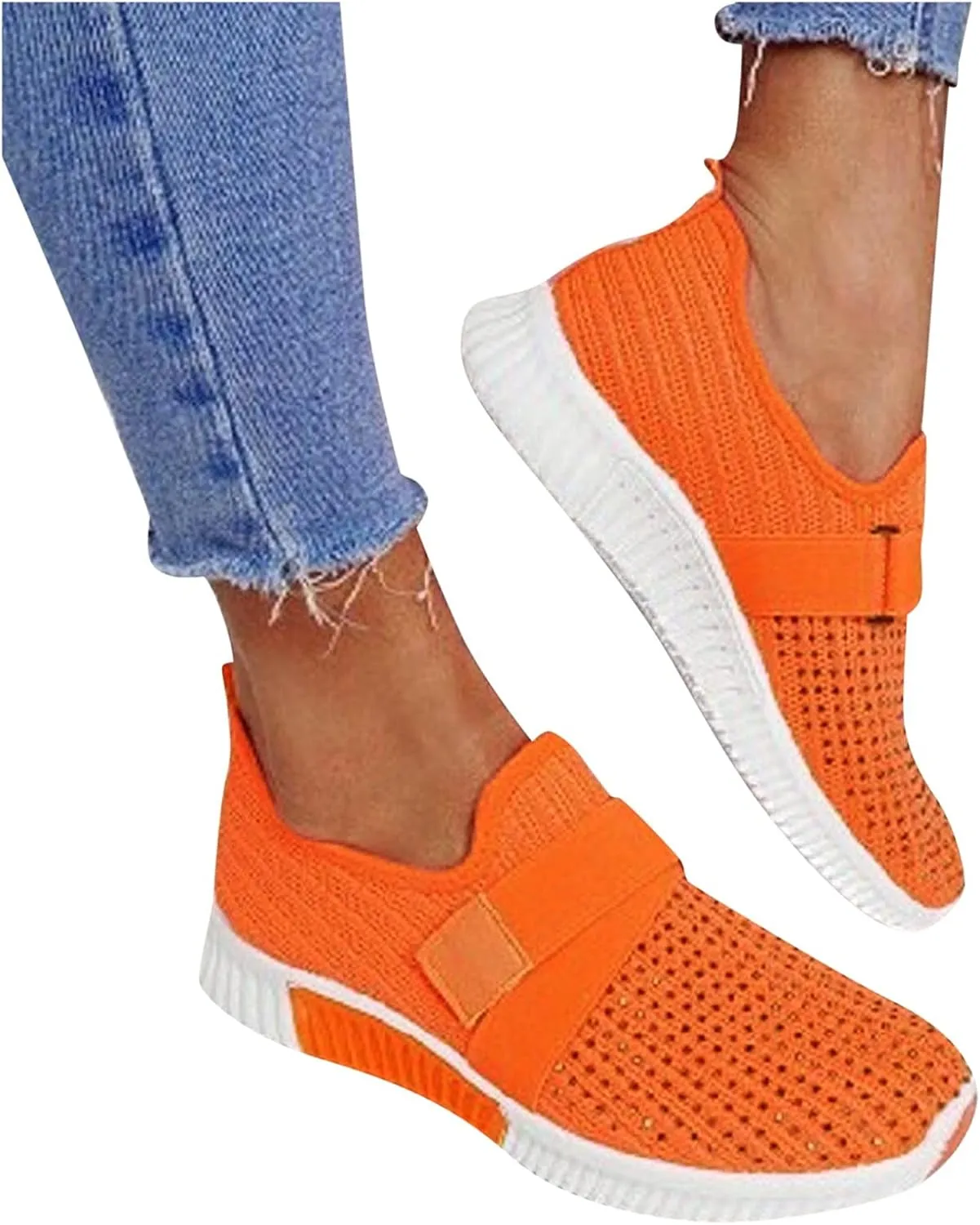 Womens Orthopedic Diabetic Walking Shoes Slip On Sneakers with Arch Support Comfortable Casual Loafers Plantar Fasciitis Foot Pain Relief
