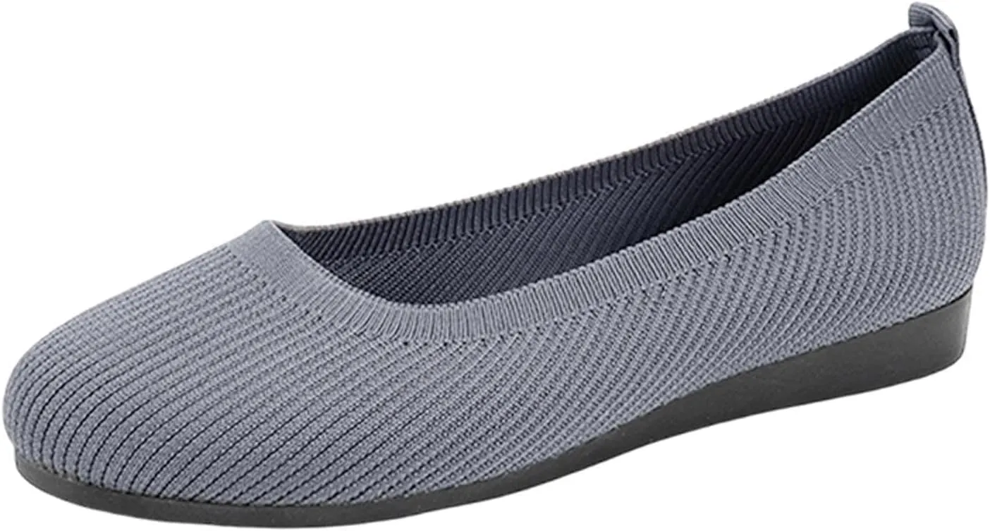 Women's Pointed-Toe Ballet Classic Lightweight Slip On Breathable Comfortable Casual Ladies Everyday Shoes