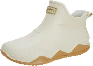 Womens Rain Boots Wide Width Slip On Barefoot Shoes Mens Rain Boots Non-Slip Rubber Waterproof Fishing Shoes