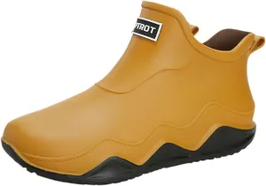 Womens Rain Boots Wide Width Slip On Barefoot Shoes Mens Rain Boots Non-Slip Rubber Waterproof Fishing Shoes