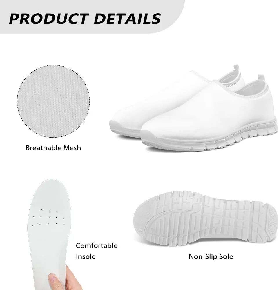 Women's Slip On Sneakers Casual Loafers Mesh Art Pattern Comfort Soft Walking Shoes for Women Daily Work Travel Shoes US Size 5.5-11.5