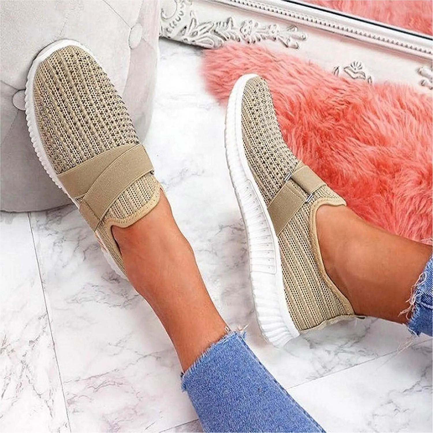 Womens Sneakers Womens Walking Sneakers Women Tennis Shoes Running Shoes for Women Mesh Nonslip Sneaker