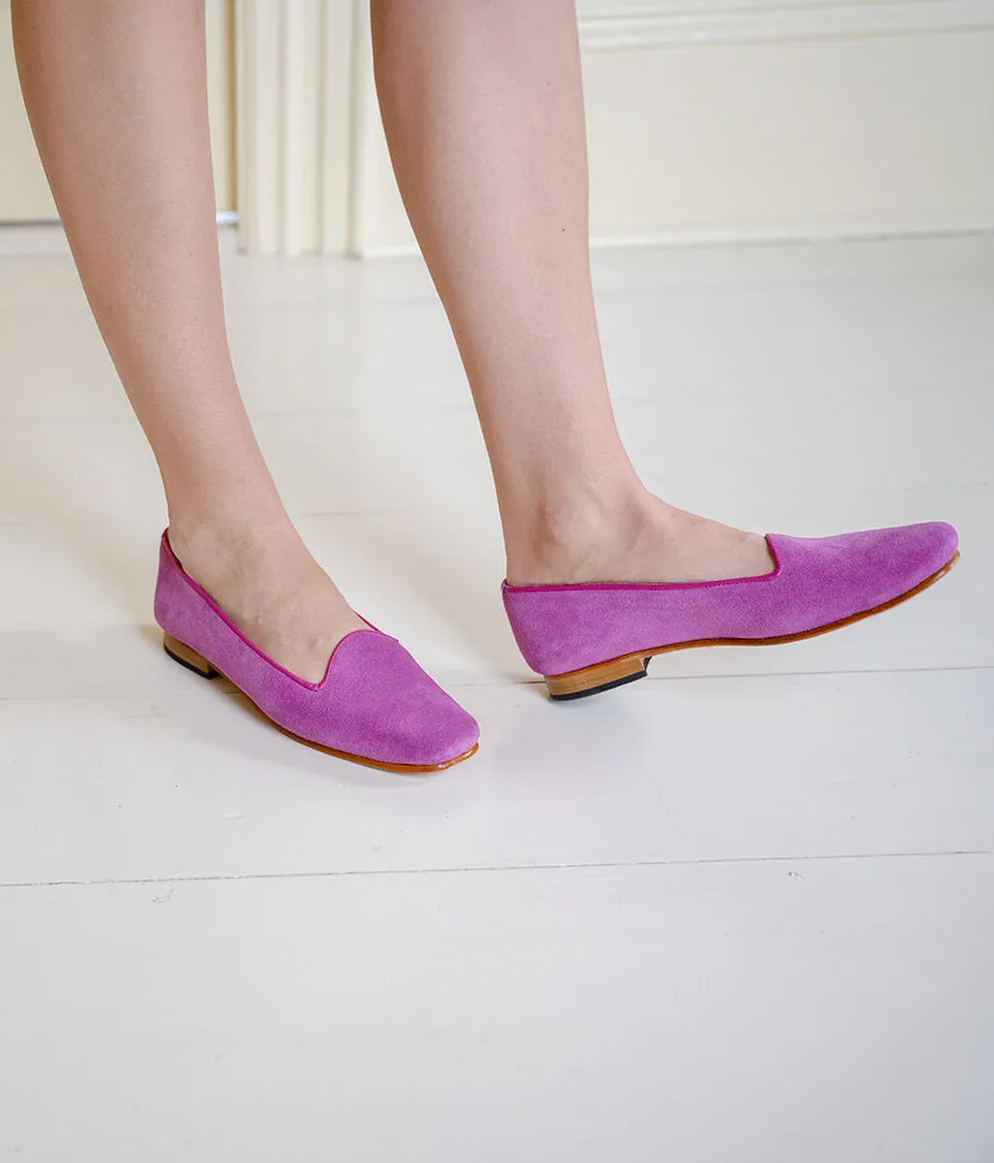 Women's Suede Loafers, Fuschia