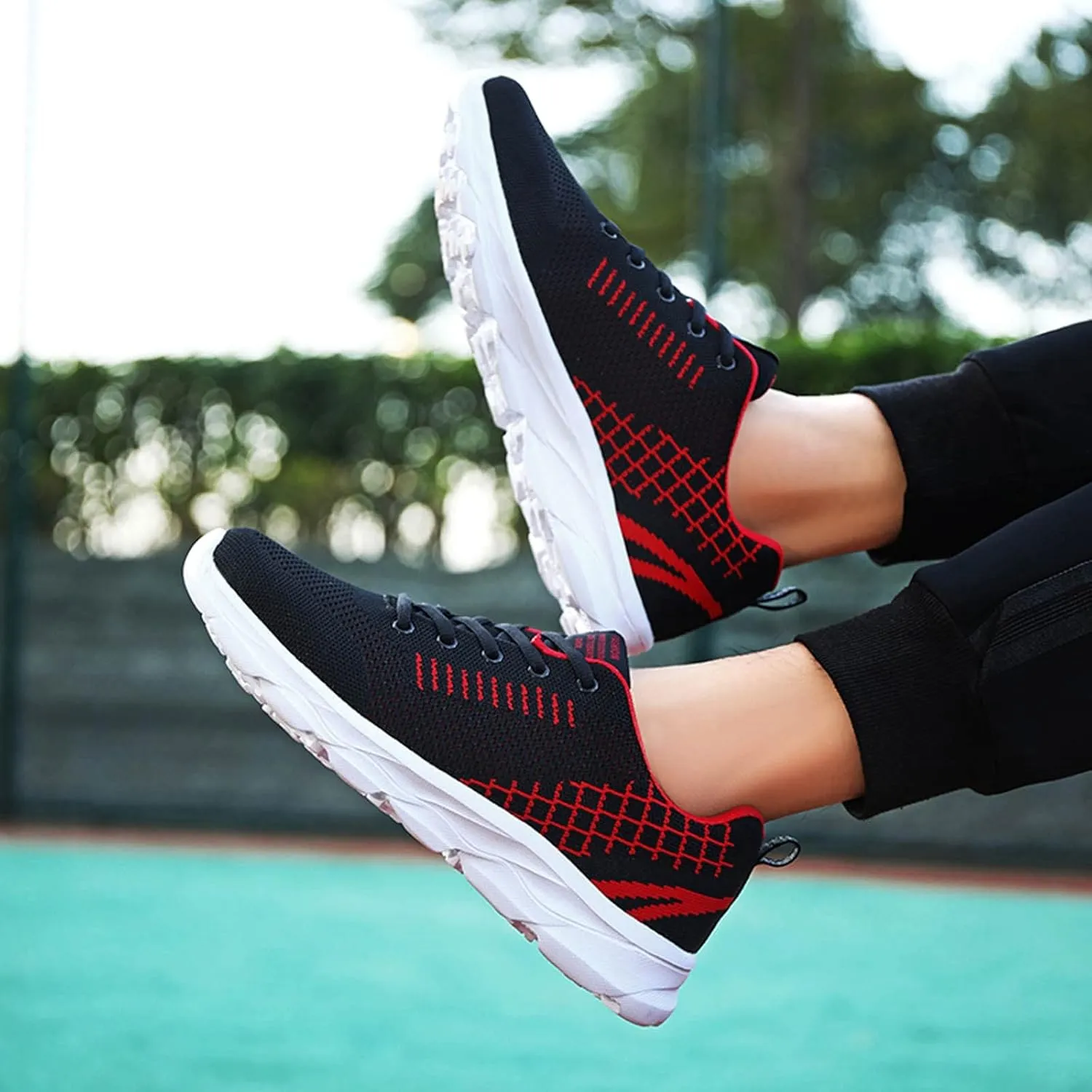 Women's Walking Sock Shoes Elastic Knit Lightweight Mens Dress Shoes Workout Black Casual Shoes Waterproof Sneakers Slip On Tennis Shoe Cross Trainer Shoe