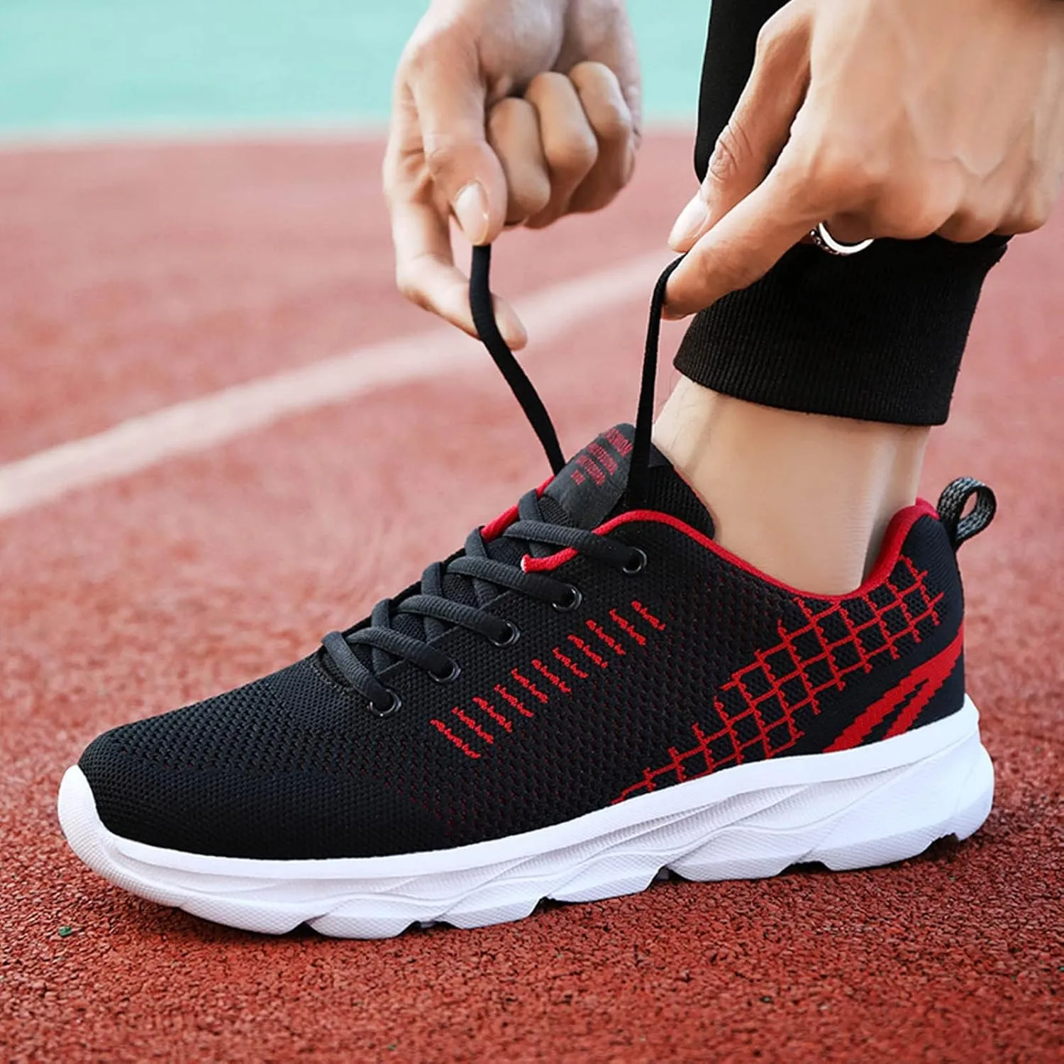 Women's Walking Sock Shoes Elastic Knit Lightweight Mens Dress Shoes Workout Black Casual Shoes Waterproof Sneakers Slip On Tennis Shoe Cross Trainer Shoe
