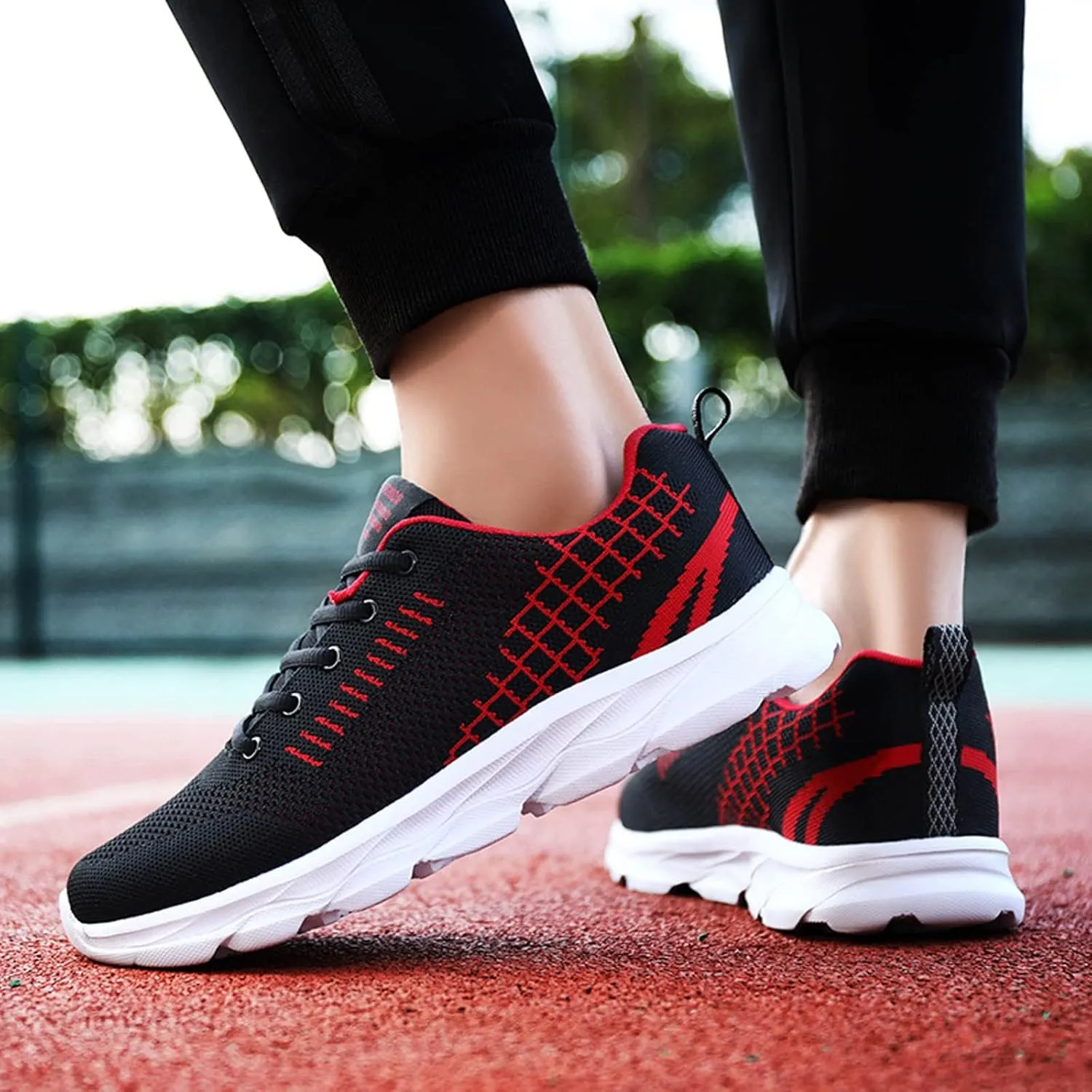 Women's Walking Sock Shoes Elastic Knit Lightweight Mens Dress Shoes Workout Black Casual Shoes Waterproof Sneakers Slip On Tennis Shoe Cross Trainer Shoe