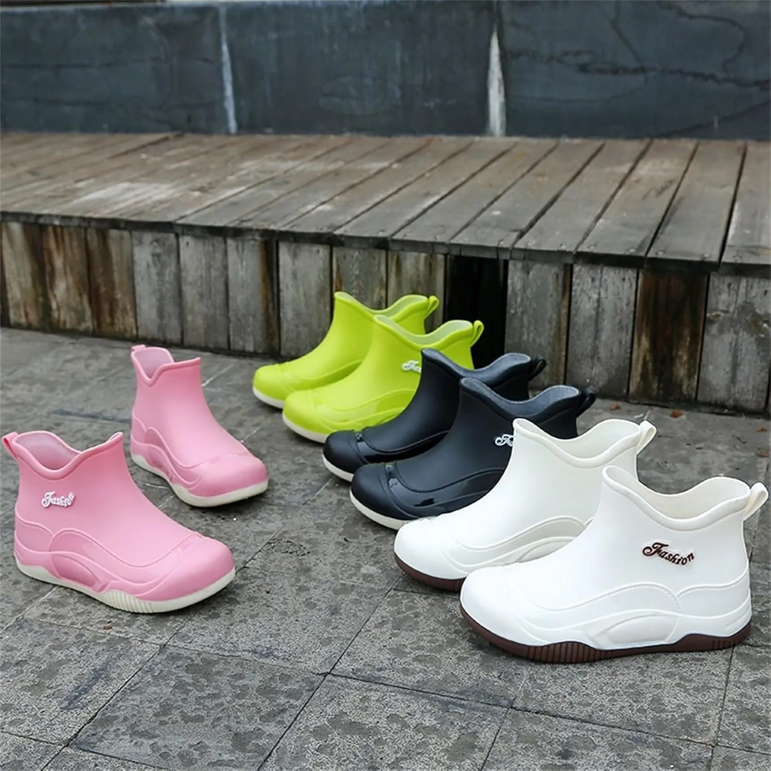Women's Waterproof Rubber Rain Boots Non-slip Rain Boots Garden Shoes Lightweight Ankle Boots Outdoor Work Boots