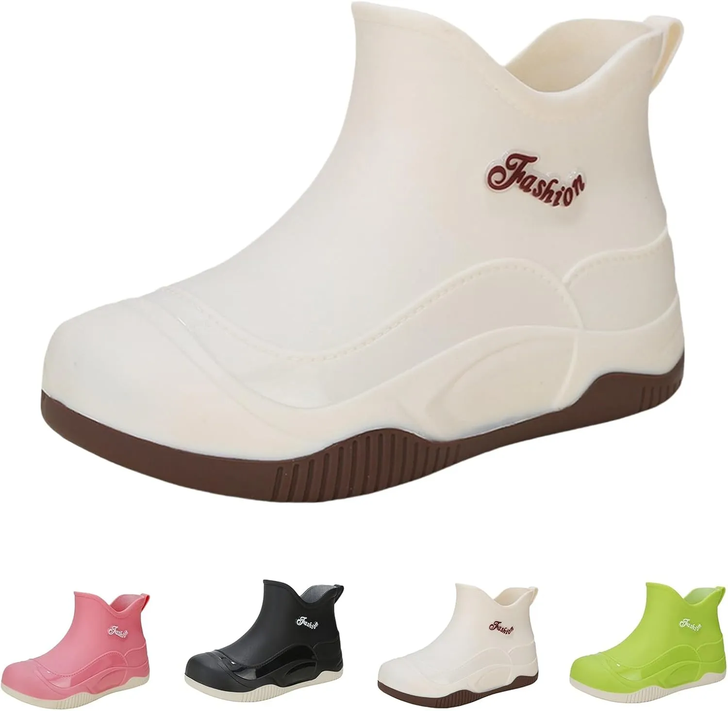 Women's Waterproof Rubber Rain Boots Non-slip Rain Boots Garden Shoes Lightweight Ankle Boots Outdoor Work Boots