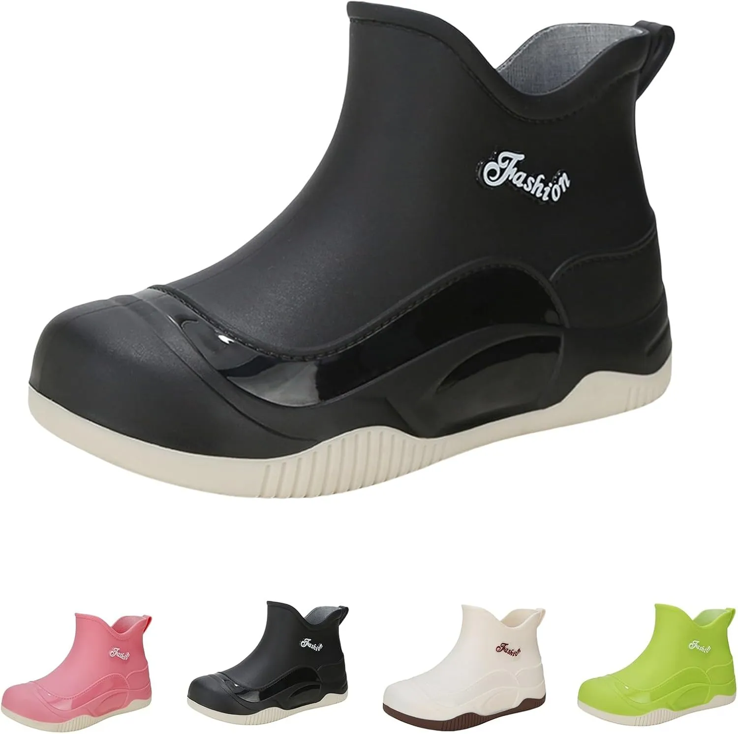 Women's Waterproof Rubber Rain Boots Non-slip Rain Boots Garden Shoes Lightweight Ankle Boots Outdoor Work Boots