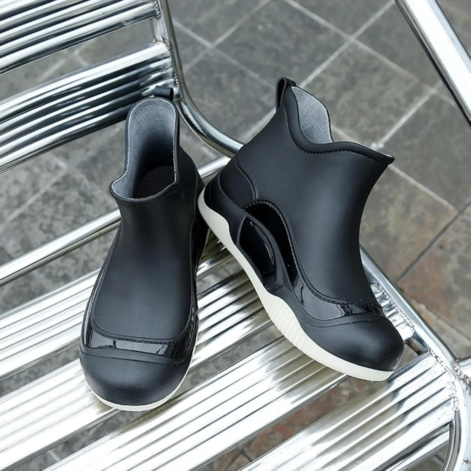 Women's Waterproof Rubber Rain Boots Non-slip Rain Boots Garden Shoes Lightweight Ankle Boots Outdoor Work Boots