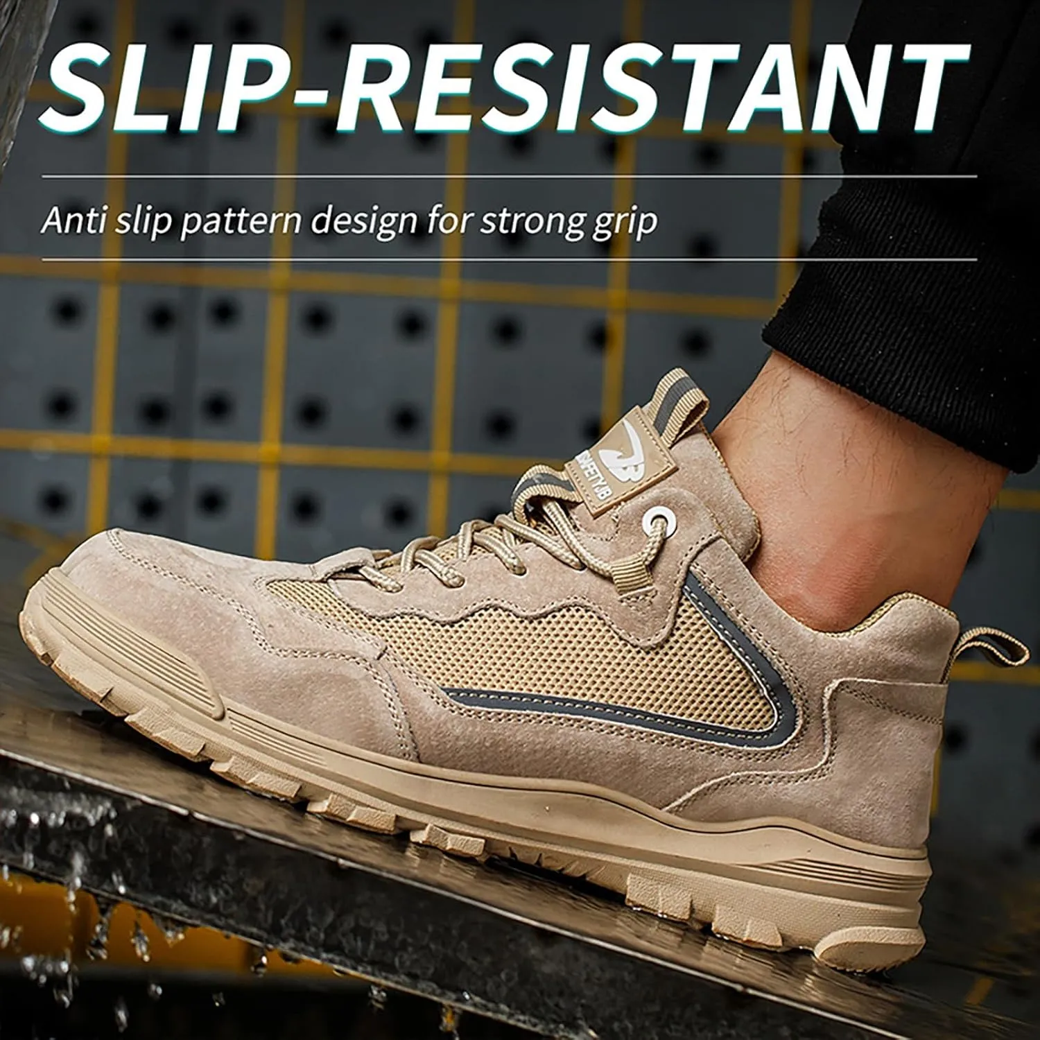 Work Boots for Men Lightweight Steel Toe Boots Comfortable High Top Safety Shoes Steel Toe Shoes for Men Indestructible Construction Boots for Men Work Shoes