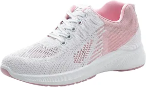 Workout Shoes for Women Lace Up Thick Sole Solid Color Walking Sneakers Lightweight Breathable Casual Running Sneakers